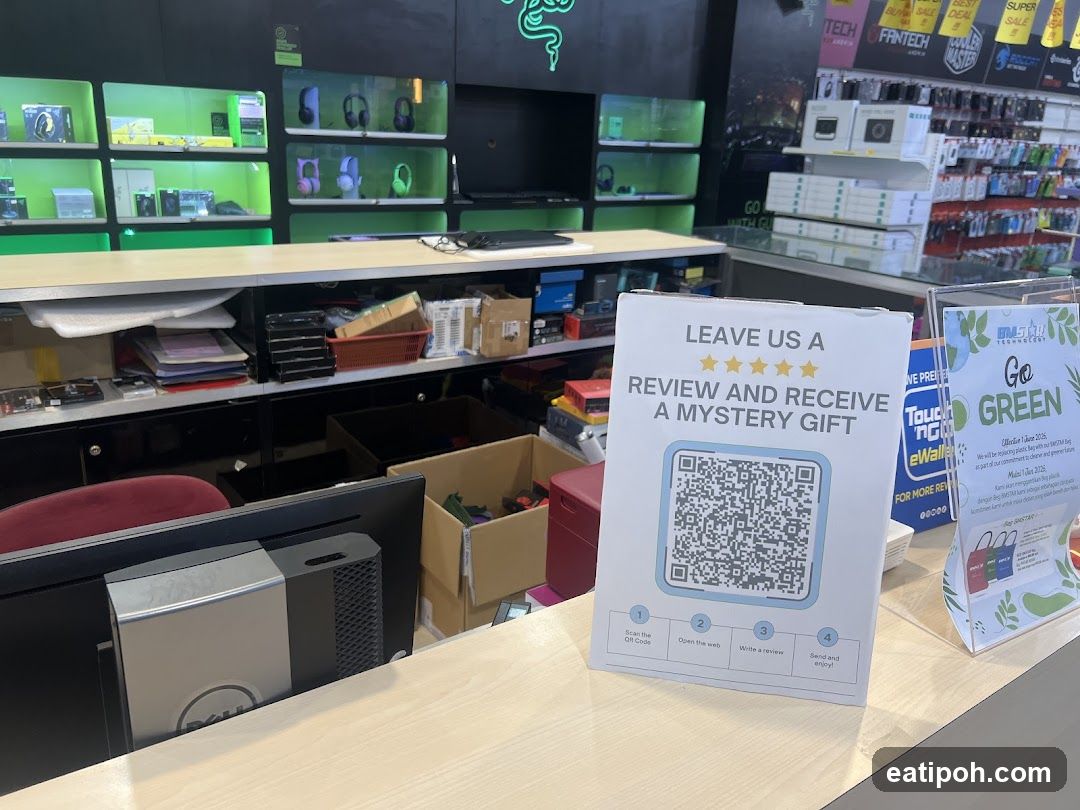 Store Counter with Promotional Signage