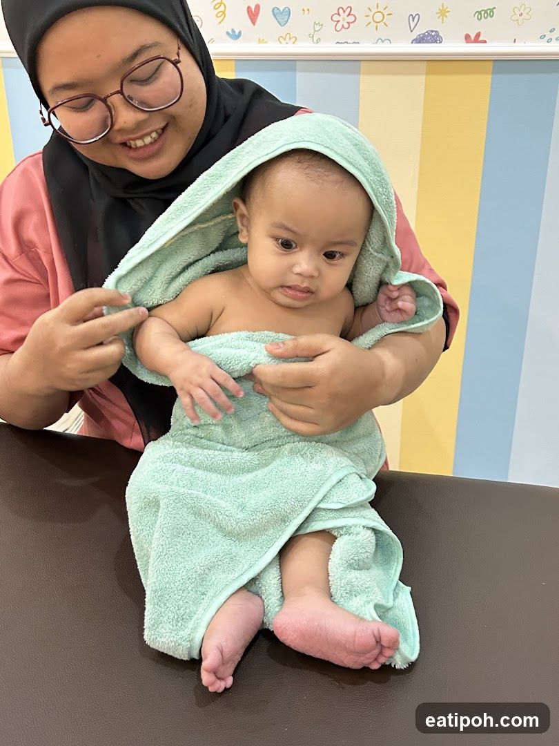 Baby wrapped in a towel