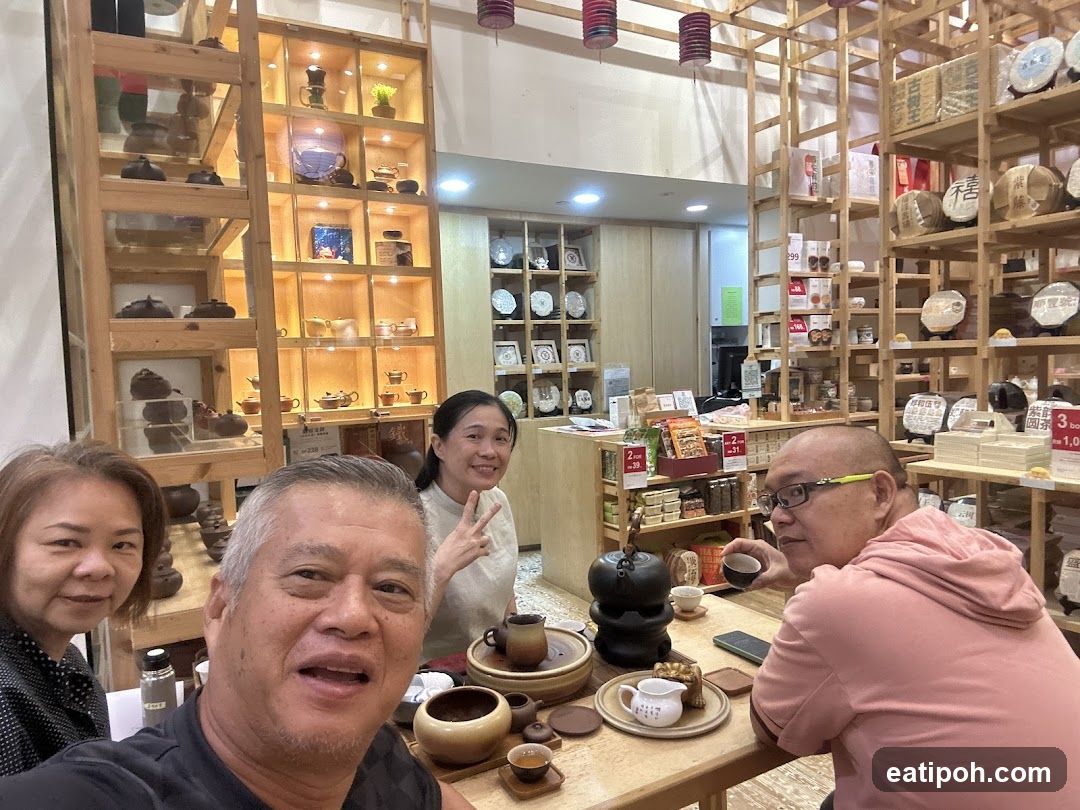 People enjoying tea in a shop