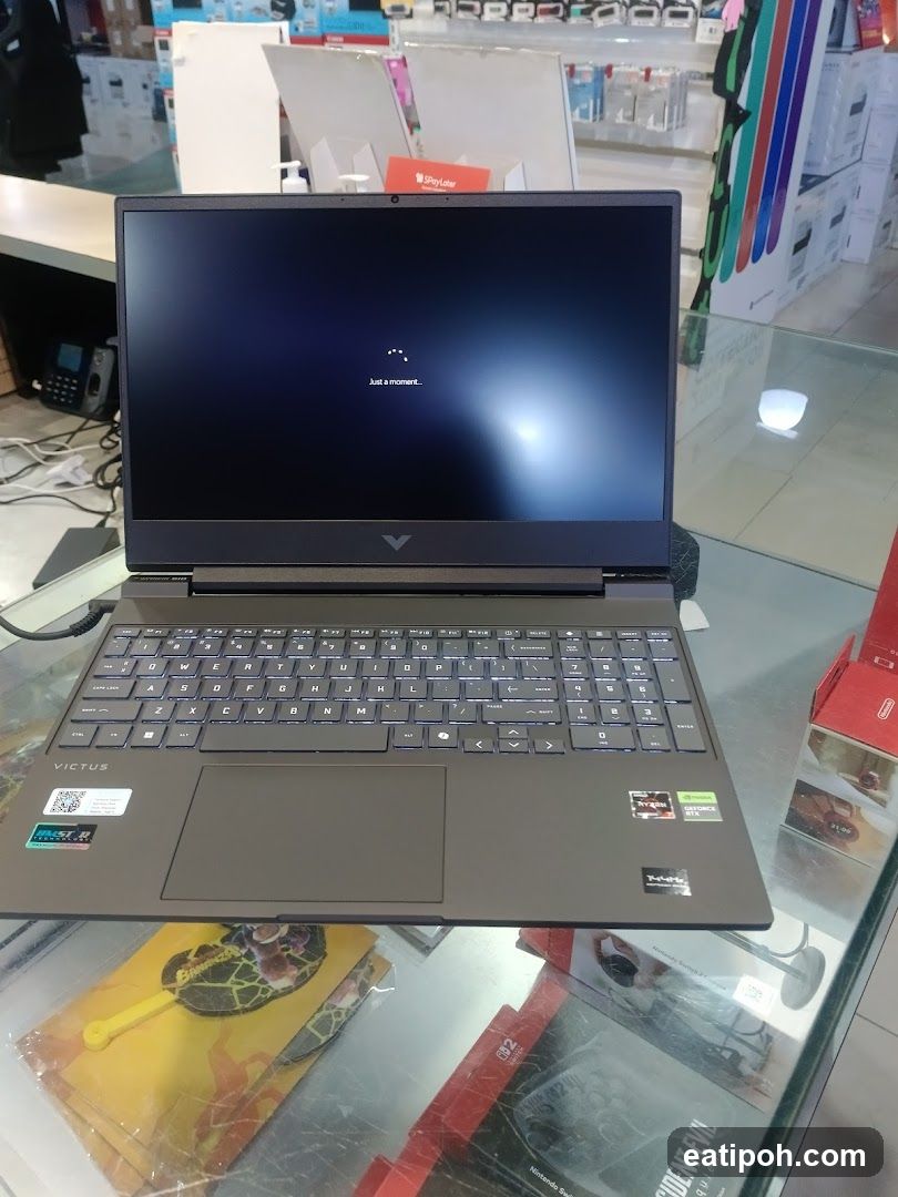 Laptop on display