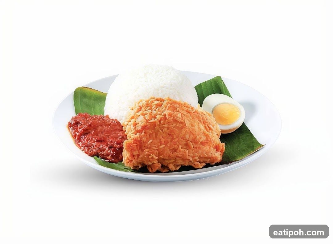 Nasi Lemak with Fried Chicken