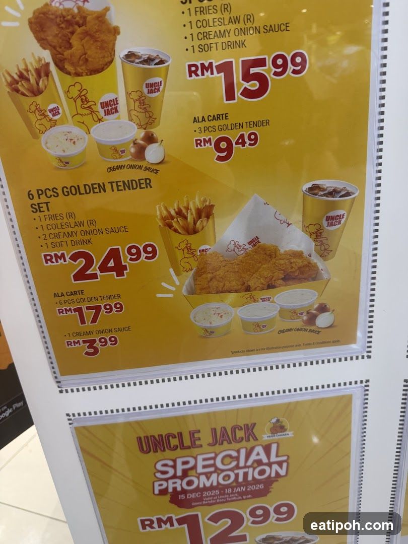 Uncle Jack Menu