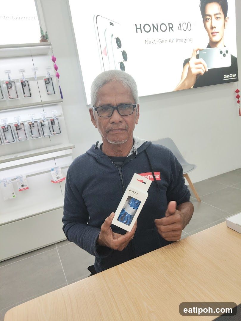 Man holding a product in a store