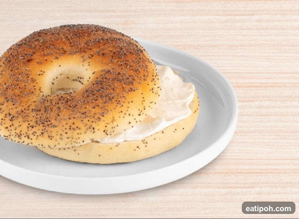 Poppy Seed Bagel with Cream Cheese