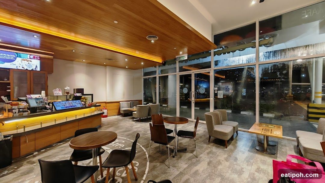 Cafe Interior with Seating and Counter