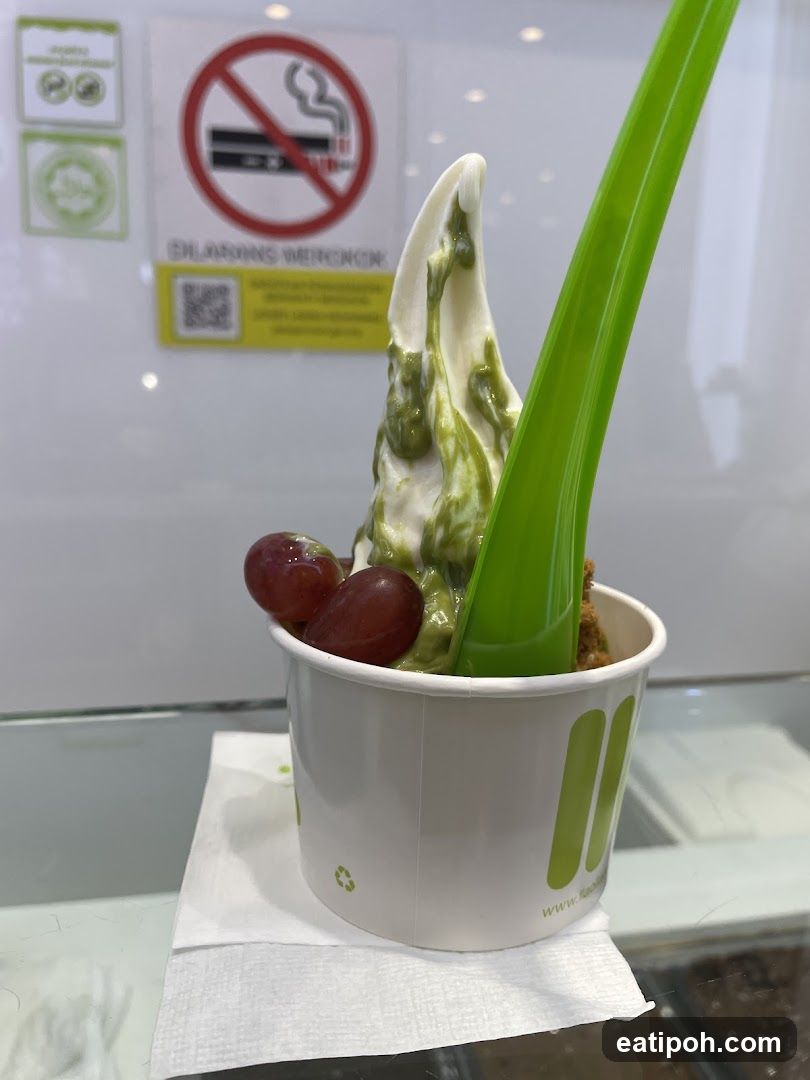 Soft Serve Ice Cream with Grapes