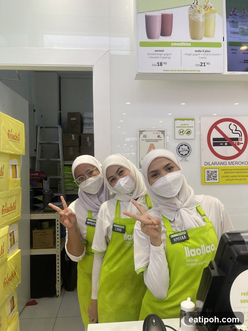 Staff Posing at Yogurt Shop