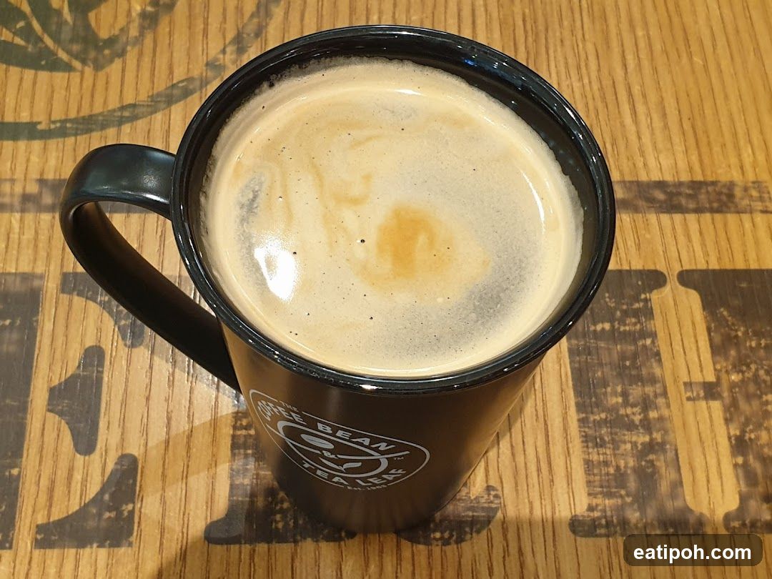 Coffee in a branded mug