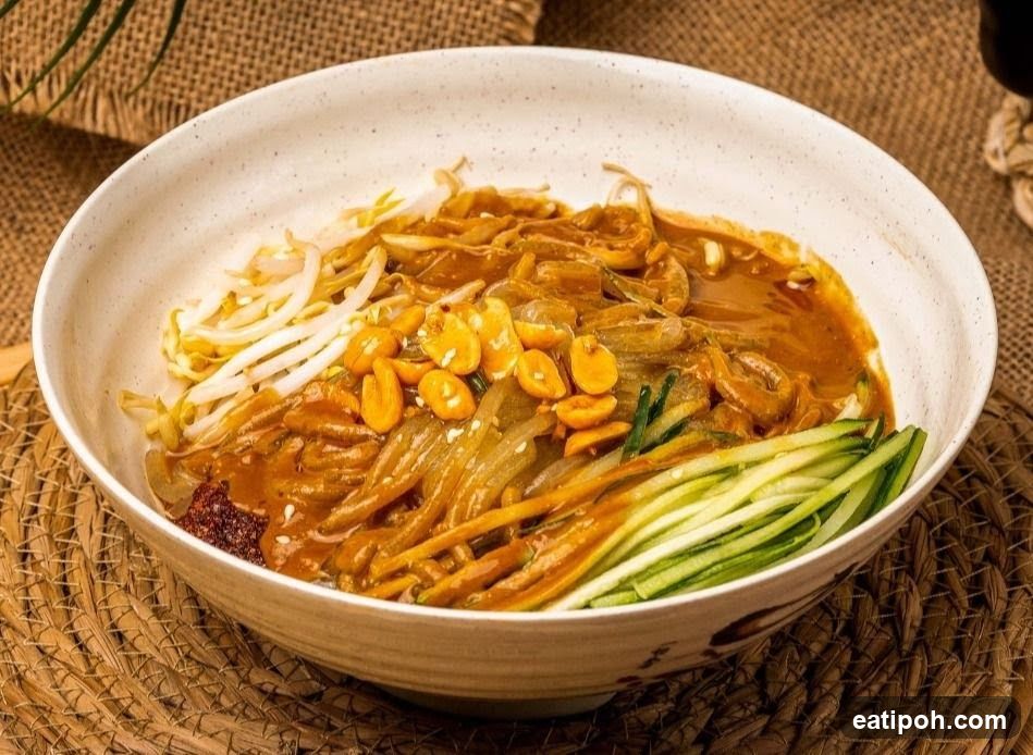 Noodle Dish with Peanuts and Cucumber