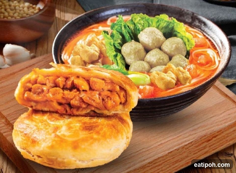 Savory Pastry and Noodle Soup