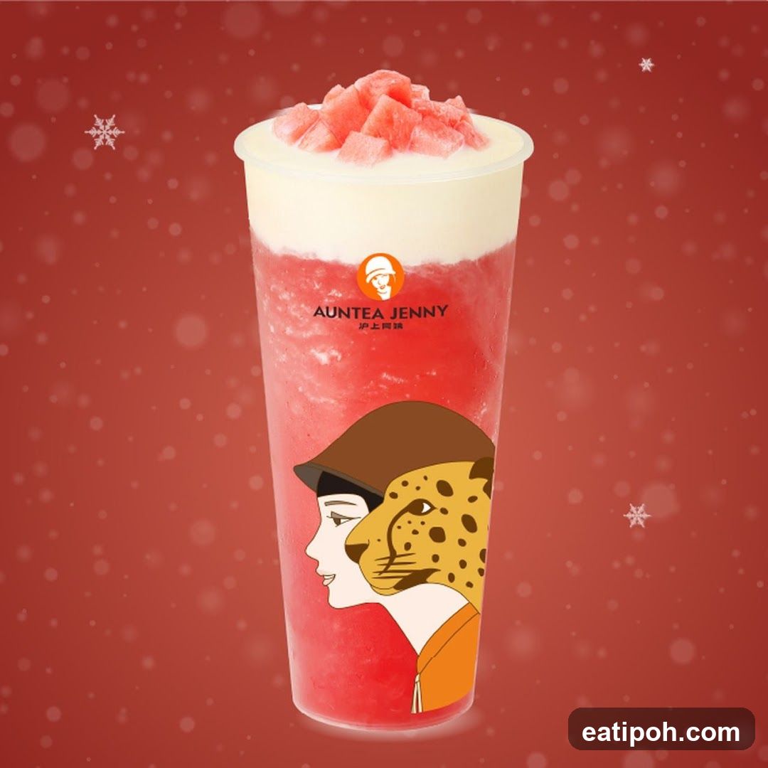 Watermelon Smoothie with Cream Cheese Topping
