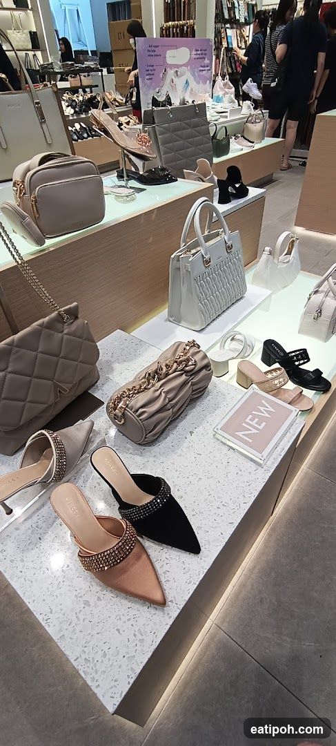 Fashionable Footwear and Handbags Display