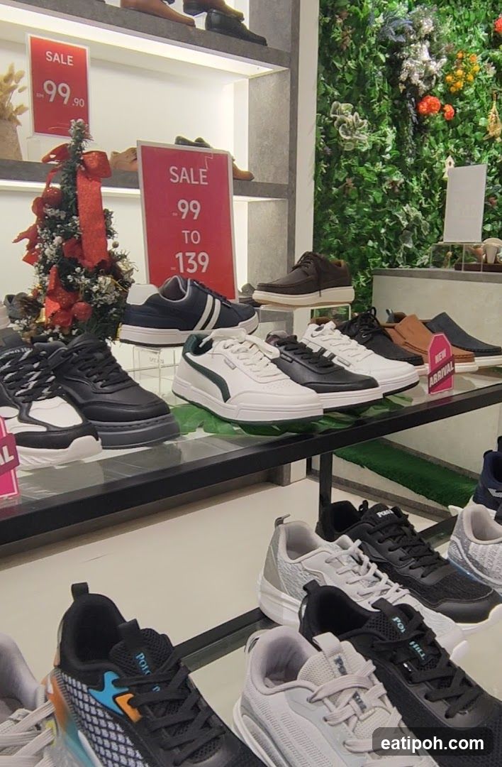 Shoe Store Display with Sale Signs
