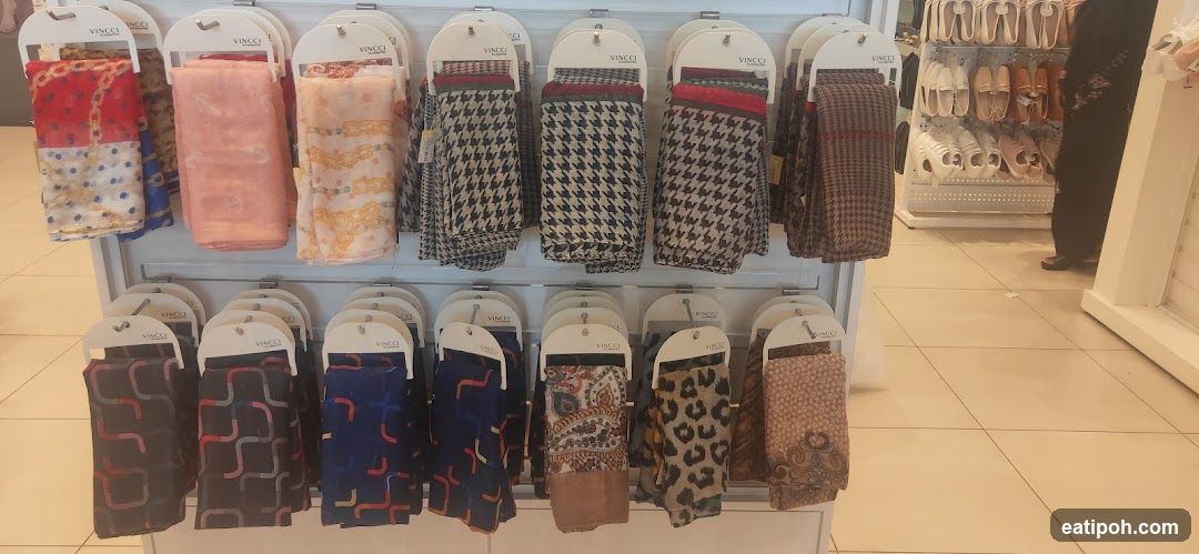 Scarves and Shoes Display