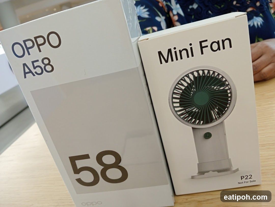 OPPO A58 and Mini Fan Boxes