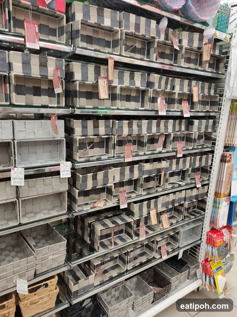 Storage Baskets on Shelves