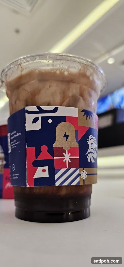 Iced Coffee with Festive Sleeve