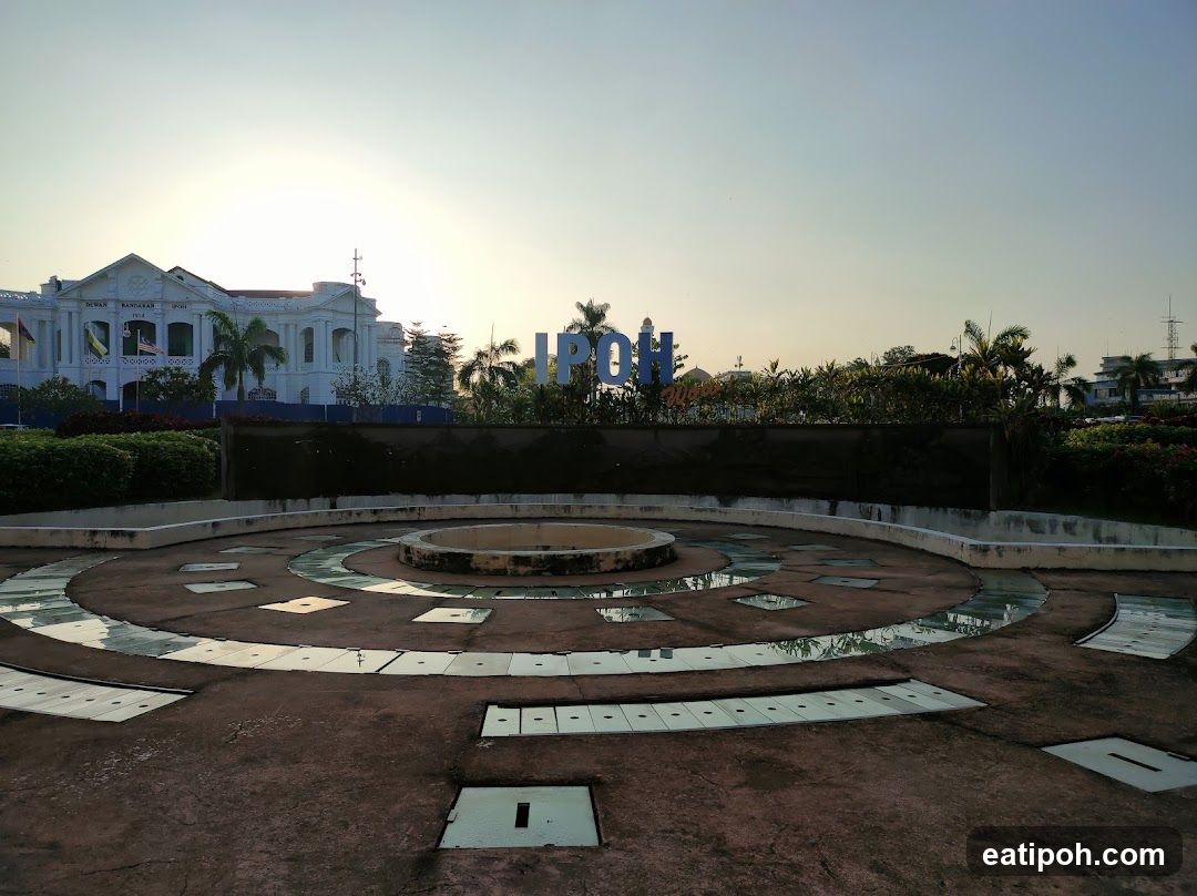 Ipoh Cityscape with Fountain and Building