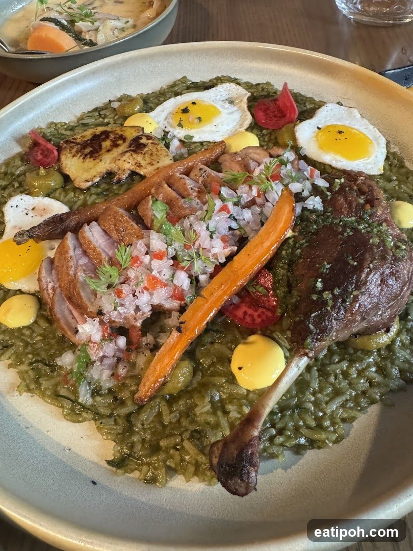 Duck Confit with Green Rice