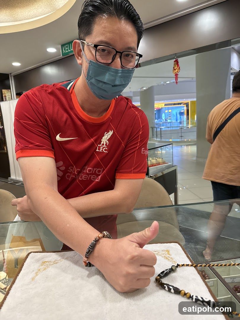 Man Showing Bracelets