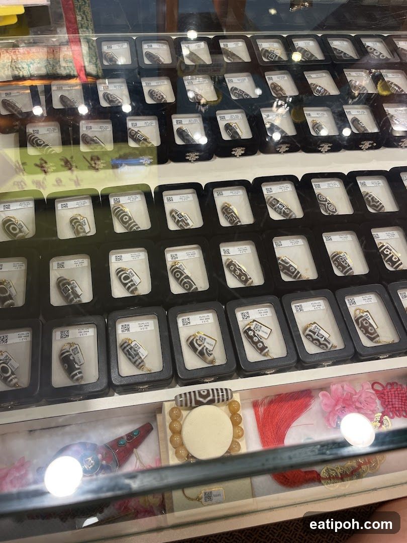 Display of Dzi Beads and Bracelets