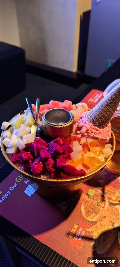 Dessert with Fruit and Ice Cream