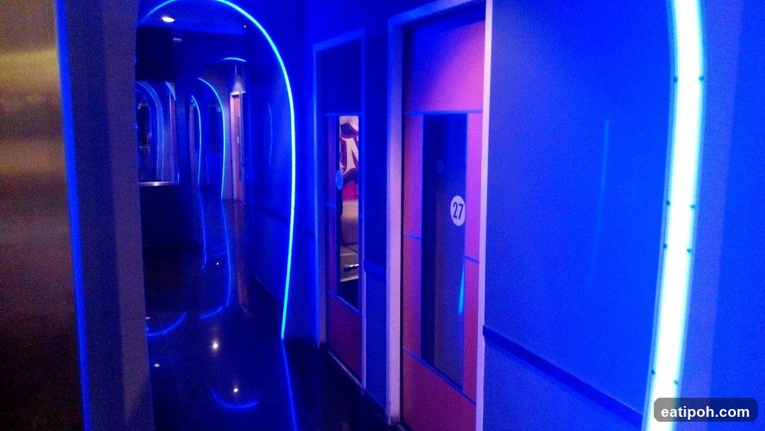 Hallway with Neon Lights