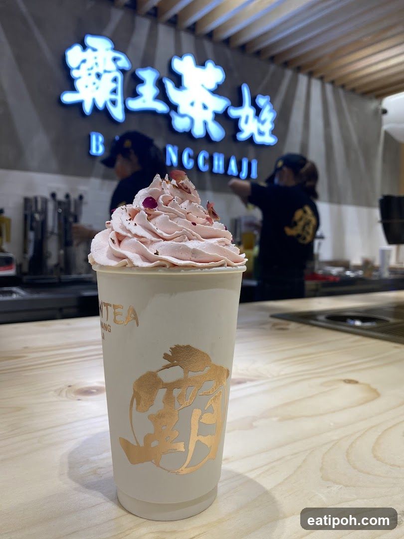 Beverage with Whipped Cream and Rose Petals