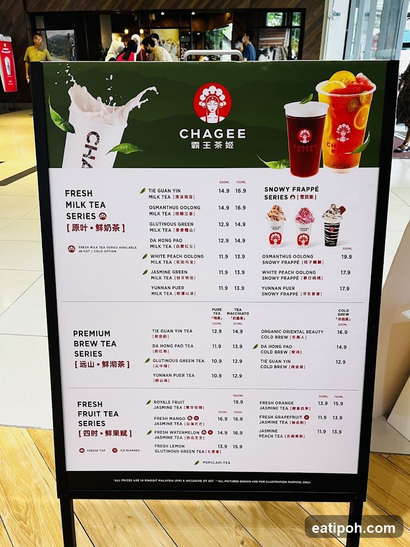 CHAGEE Menu
