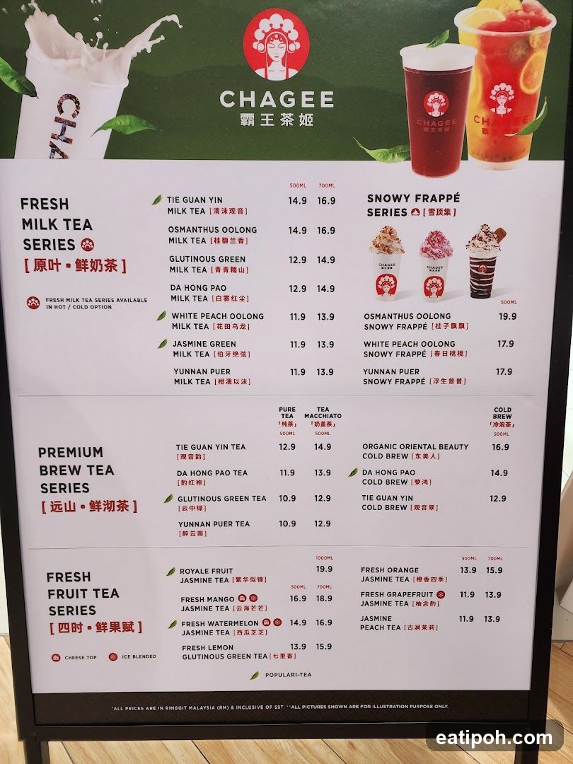 CHAGEE Menu