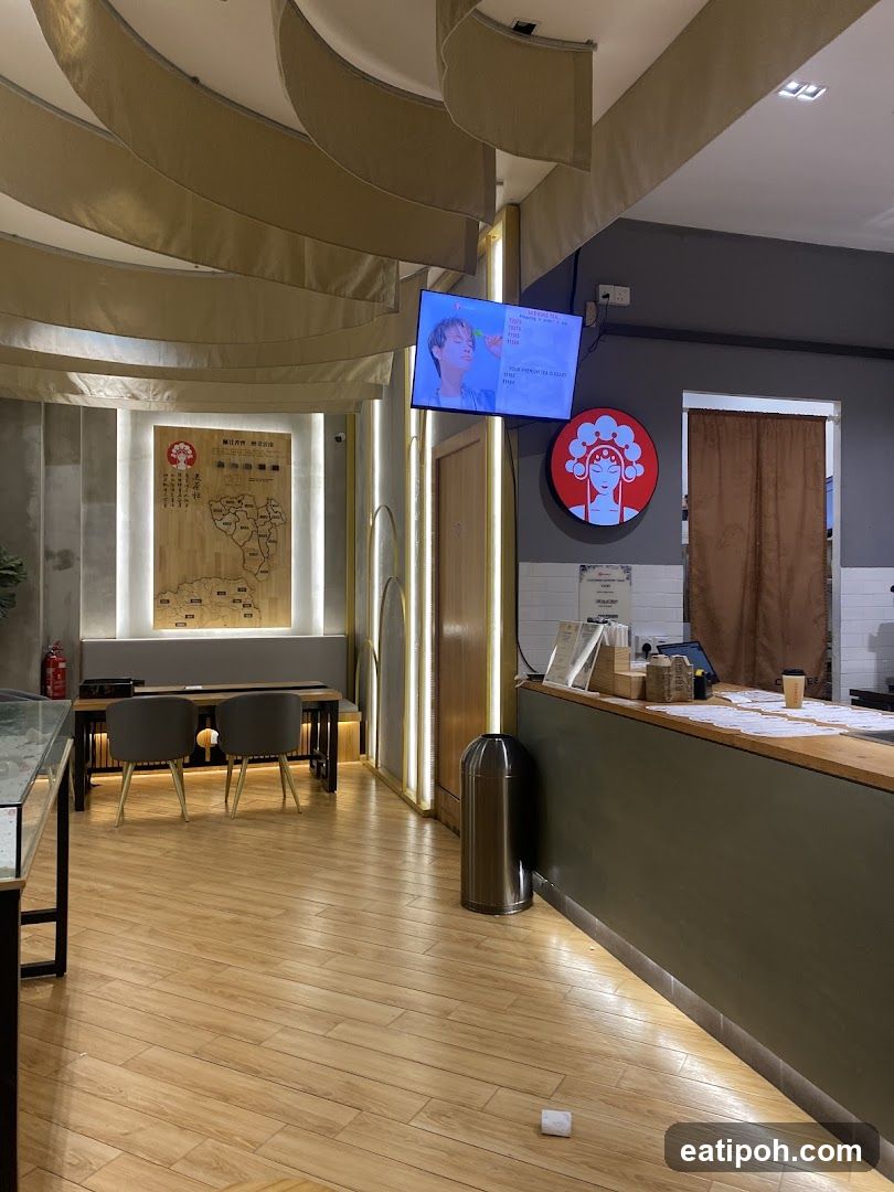 Interior of a modern tea shop