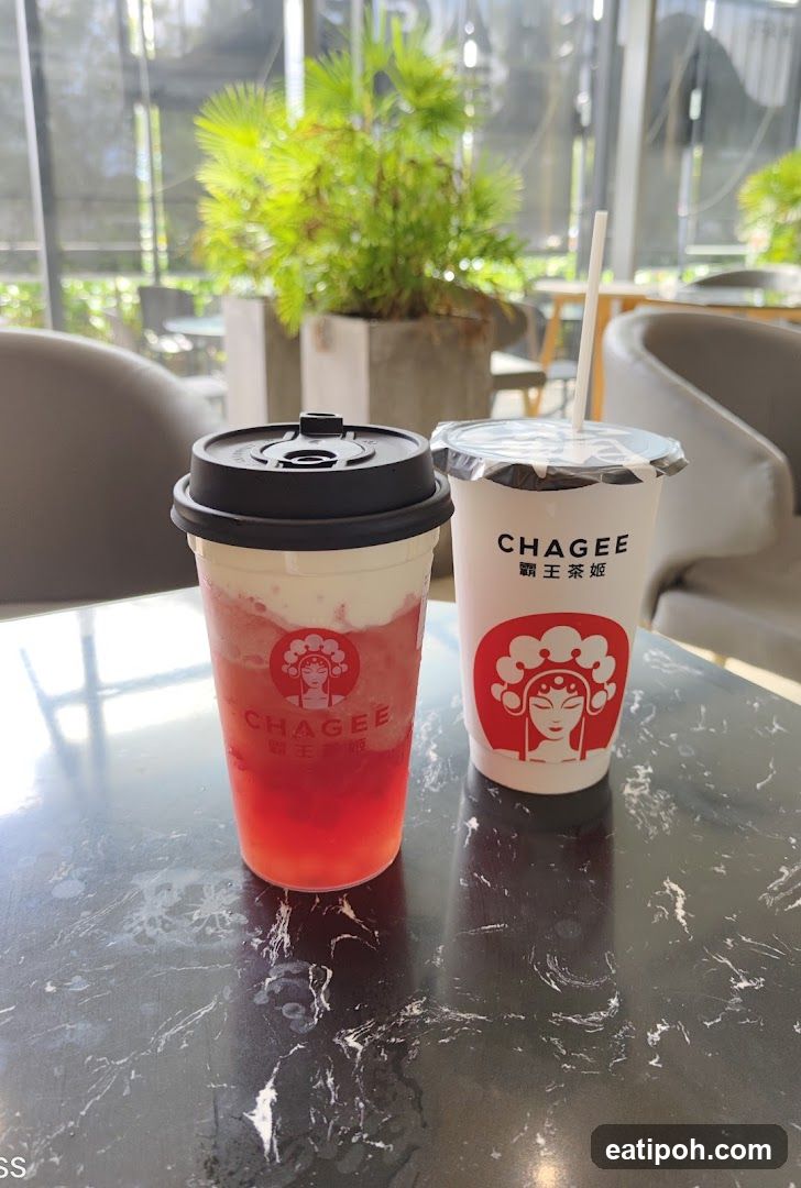 Two CHAGEE drinks on a table