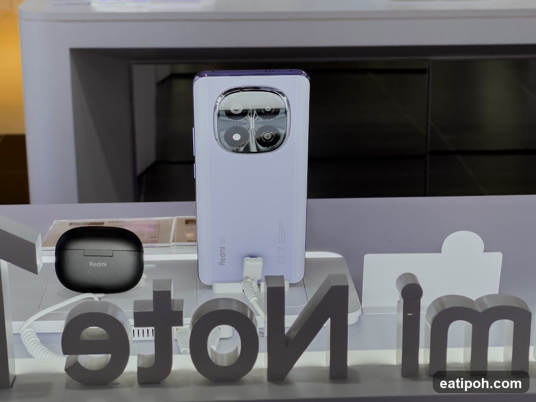 Redmi Smartphone and Earbuds Display