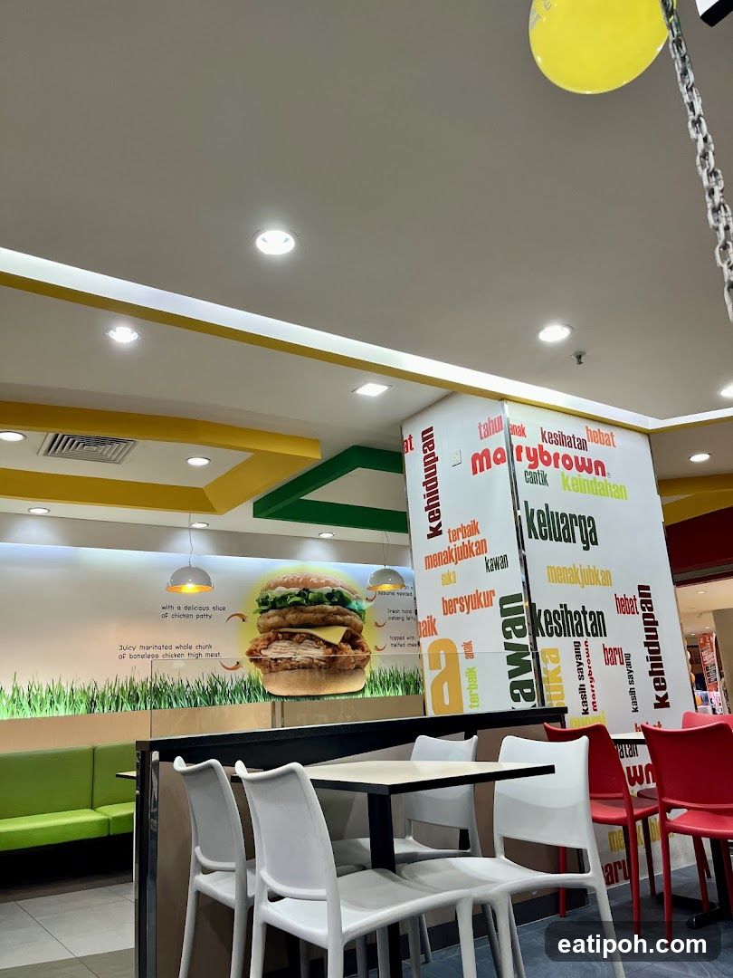 Restaurant Interior with Burger Mural