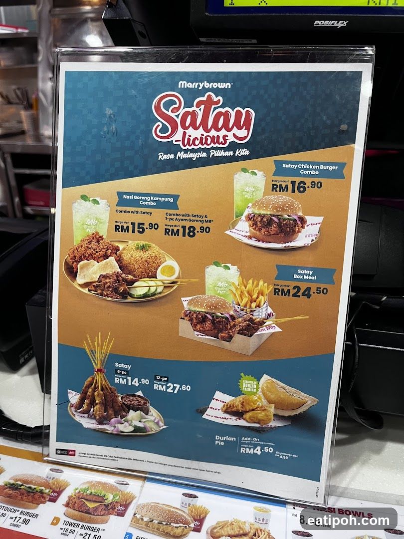 Marrybrown Satay-licious Menu