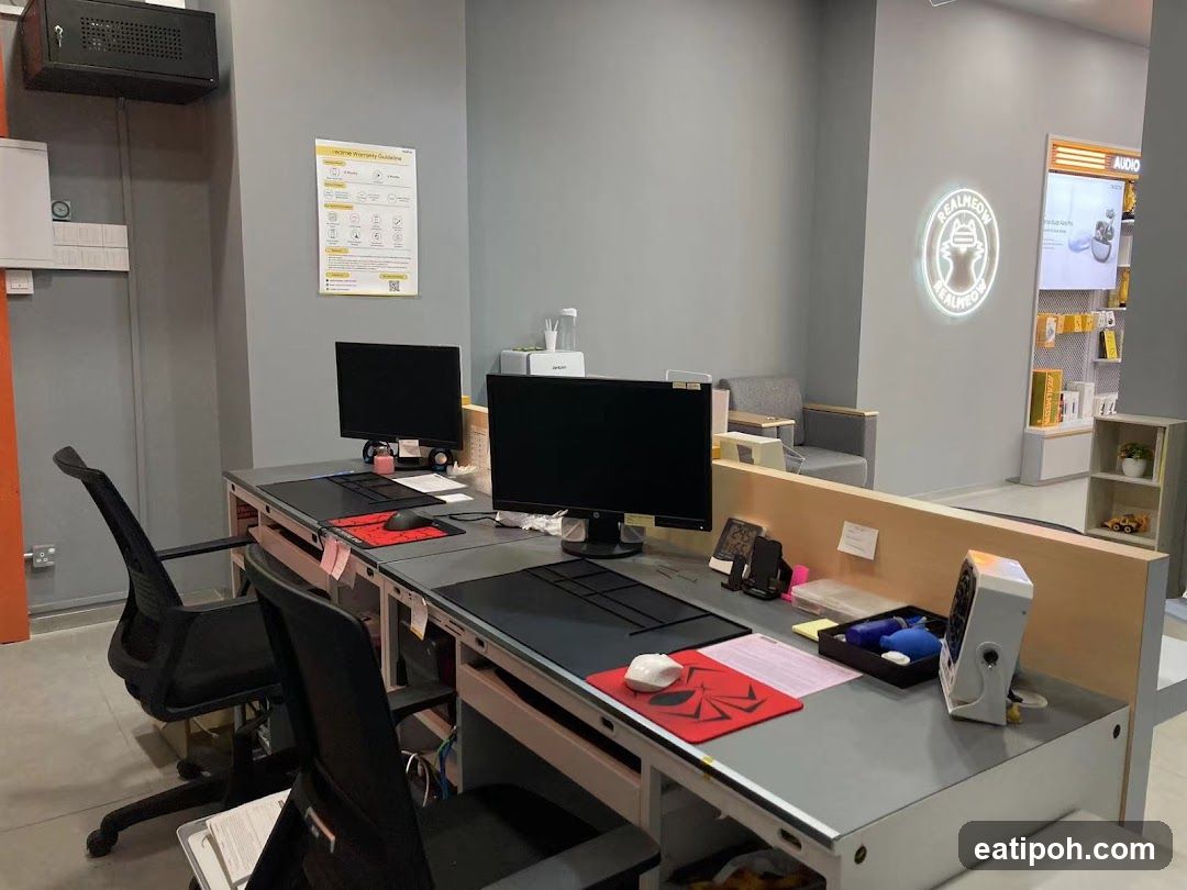 Service Counter with Computers and Branding