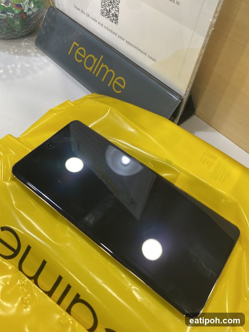 Realme Phone and Sign