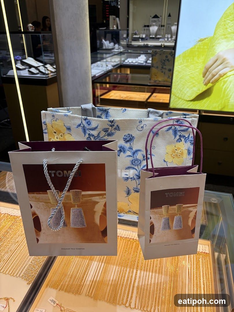 Jewelry Store Display with Shopping Bags