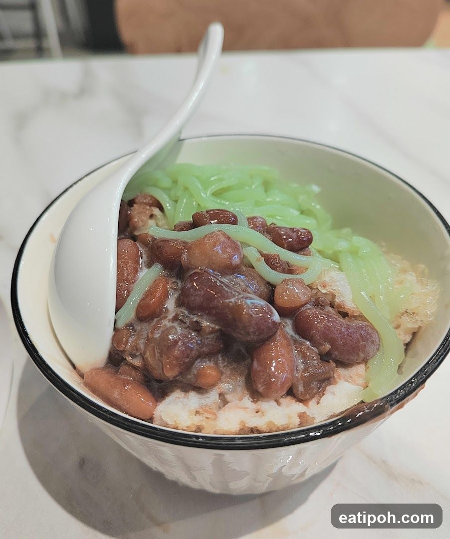 Dessert with Red Beans and Green Jelly