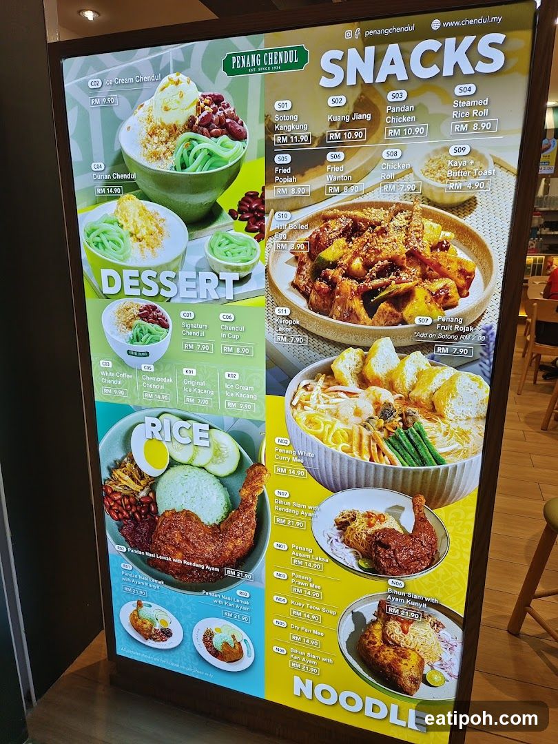 Penang Chendul Menu