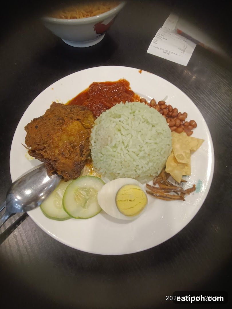 Nasi Lemak with Fried Chicken