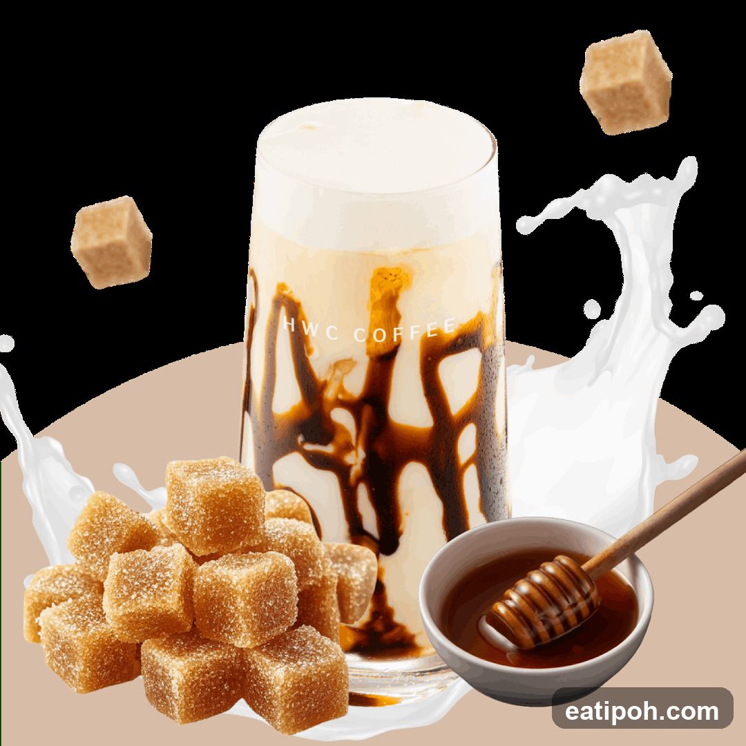 HWC Coffee Drink with Brown Sugar Cubes and Honey