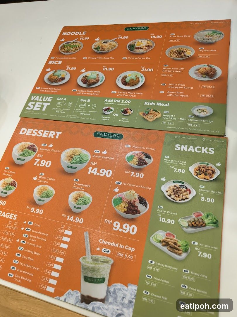 PENANG CHENDUL Menu