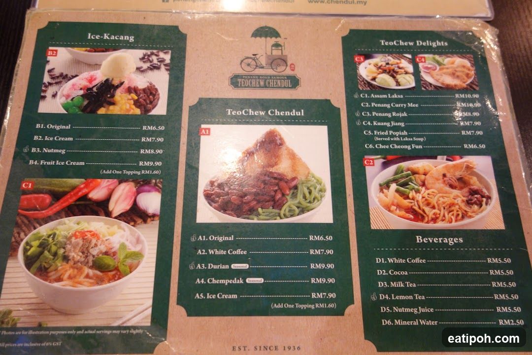 TeoChew Chendul Menu