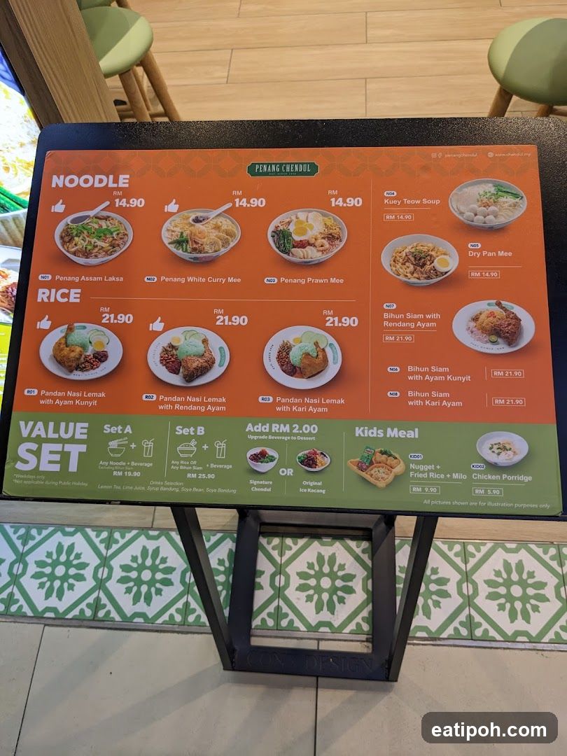 PENANG CHENDUL Menu