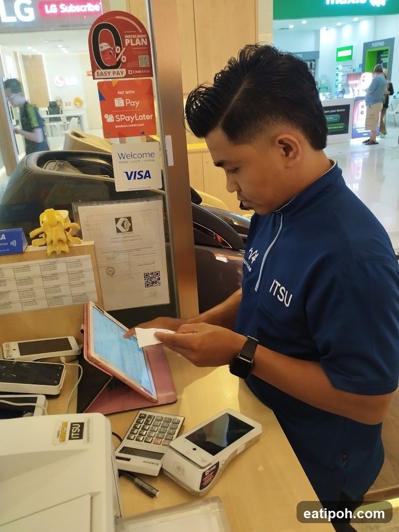 Salesperson at Counter