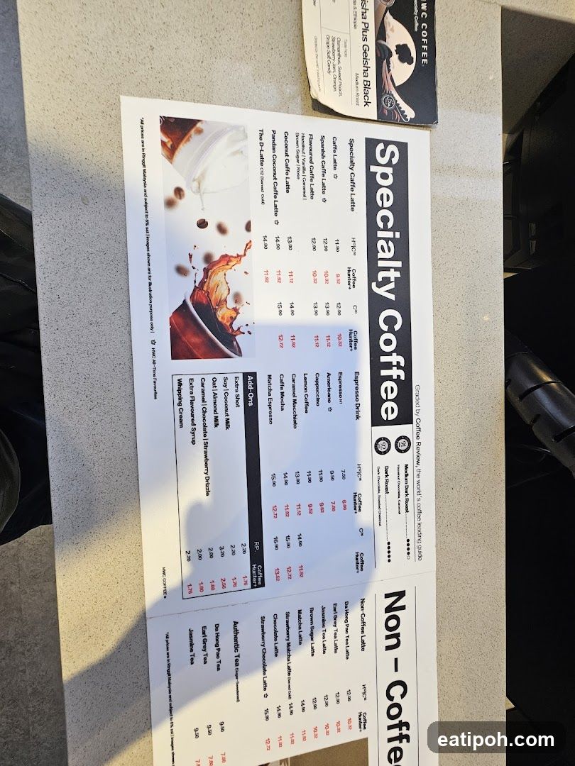 Specialty Coffee & Non-Coffee Menu