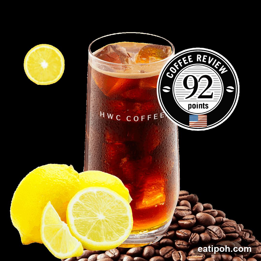 Iced Coffee with Lemon and Coffee Beans