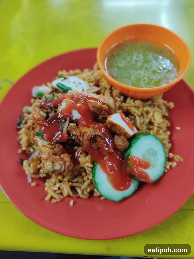 Fried Rice with Chicken and Soup