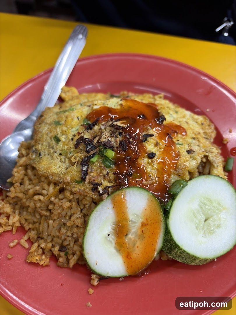 Fried Rice with Omelette and Cucumber